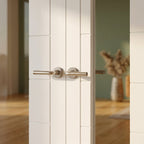 White Primed Internal French Door with Clear Glass, Semi-Solid Core - detail view