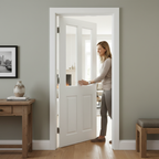 Premium White 2 Light Clear Glazed Internal Door with Moulded Panel Design - High-Quality Professional Grade for Industrial and Commercial Applicat...