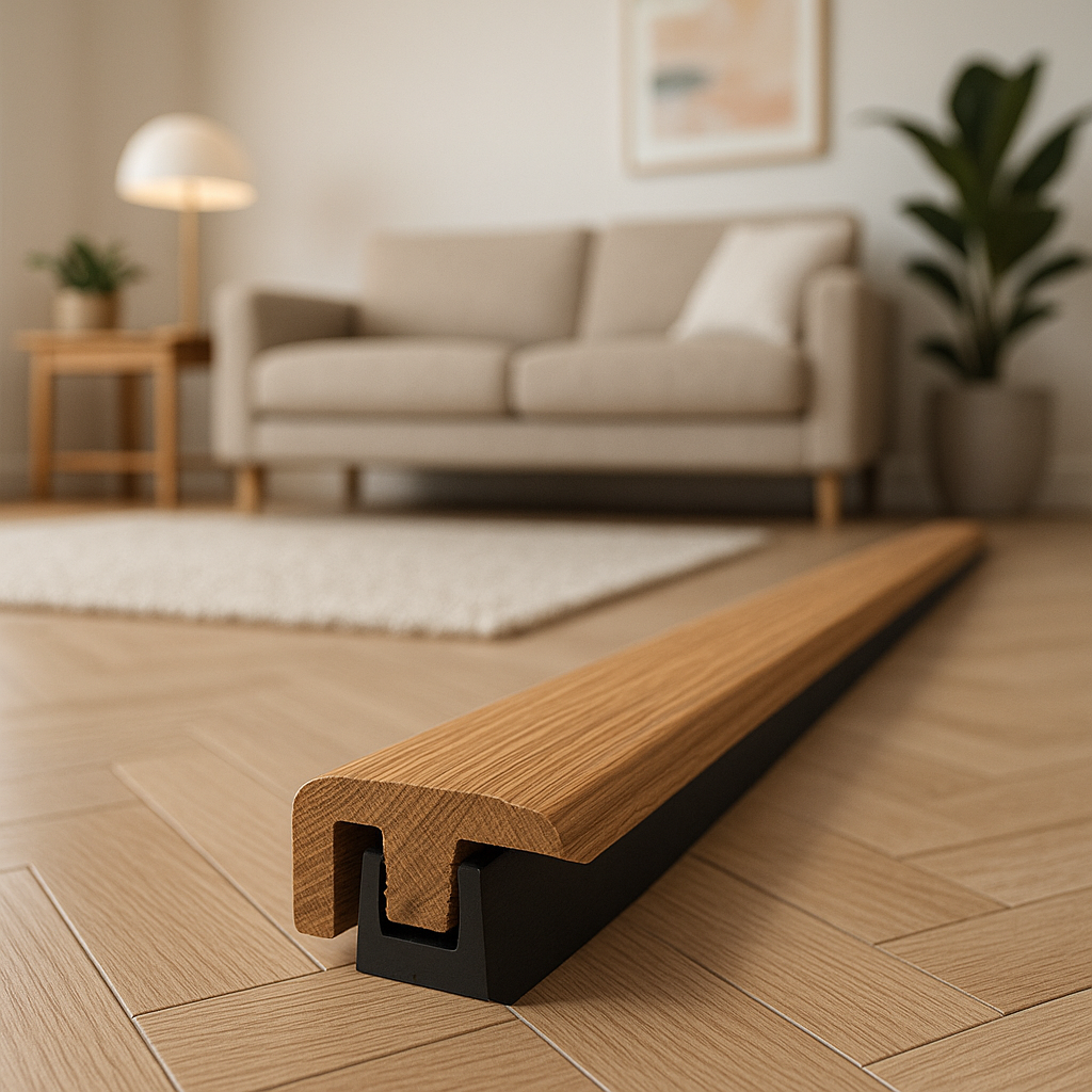 Oak End Profile Door Bar - Natural Oiled Finish, 990mm Length