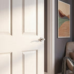 White Internal Primed 4 Panel Square Top Textured Door - detail view