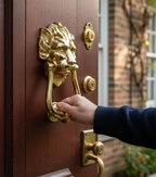 Premium Lion Head Door Knocker for Exterior Doors with Complete Fixings for Easy Installation