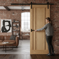 Premium Face Mounted Sliding Door Set for Internal Doors - Rustic Steel Finish, 2m or 3m Lengths, Supports Up to 100kg