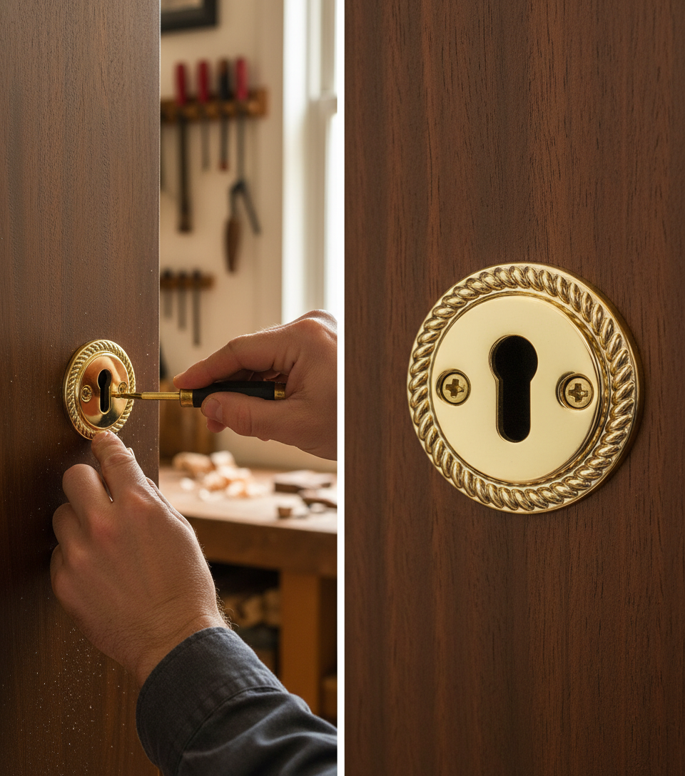 Premium Beaded Escutcheon for Enhanced Door Security - Sold Individually - High-Quality Professional Grade for Industrial and Commercial Applications