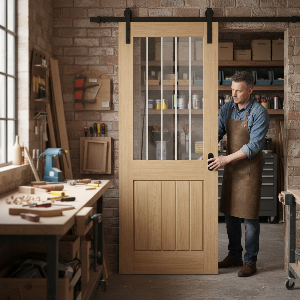 Premium Face Mounted Sliding Door Set for Wooden Doors Up to 100kg - Available in 2m or 3m Lengths with Soft Close Option