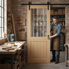 Premium Face Mounted Sliding Door Set for Wooden Doors Up to 100kg - Available in 2m or 3m Lengths with Soft Close Option