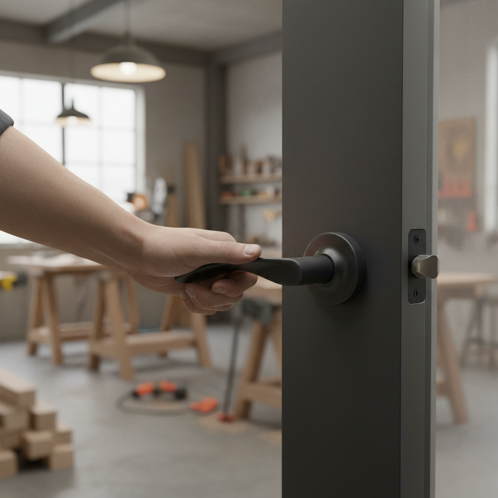 Twist Internal Lever Handle on Round Rose Latch Pack, Stylish Matt Black Finish with Ball Bearing Hinges for Contemporary...