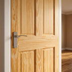 Internal Unfinished Clear Pine 6 Panel Door Solid Engineered Core - detail view