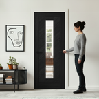 Premium Internal Fully Finished Laminate Clear Glass Door with Black Finish for Modern Spaces - Image 2