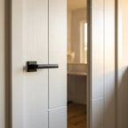 Internal White Door with 1 Light Clear Glass, Primed Finish, Semi-Solid Core - detail view