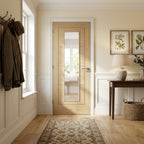 Ivory Internal Door with Clear Glass, Fully Finished, Laminate, Solid Core