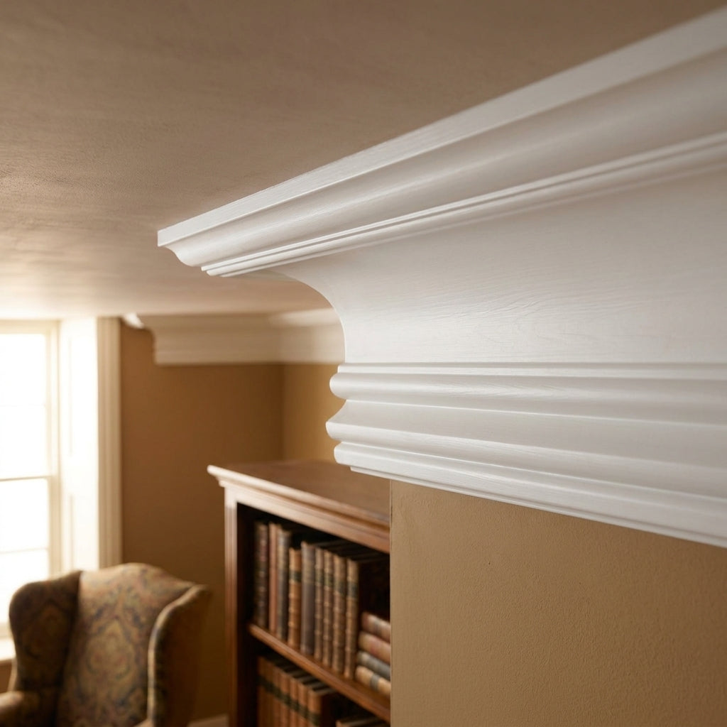 Decorative Moulding Beading 27mm x 90mm White Painted 2.4m - detail view