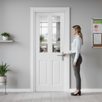 Internal Fire Door with Clear Glass Panels and FD30 Certification for Enhanced Safety and Timeless Style - Image 2