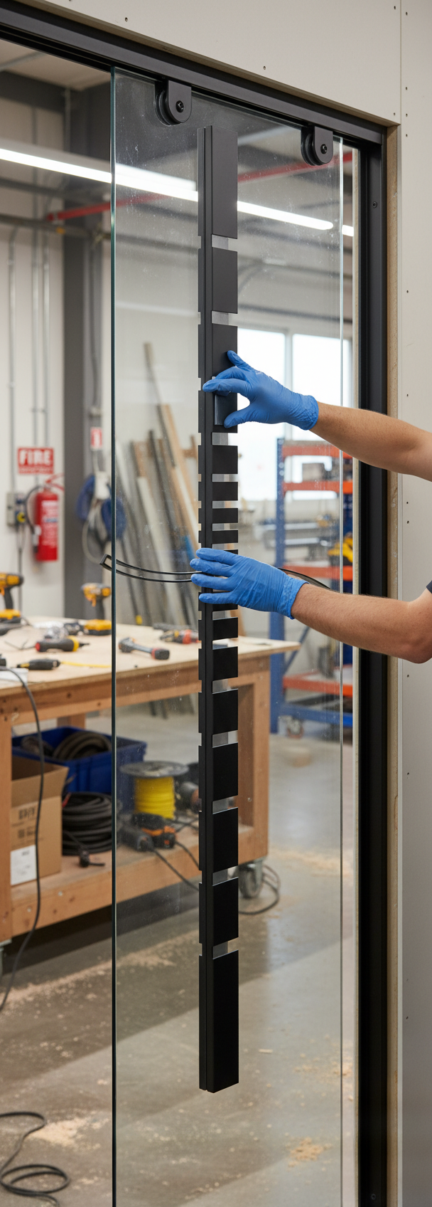 Premium Frameless Satin Glass Door with 100mm Jambs and Glass Ball Handle - Sizes up to 1026mm x 2040mm