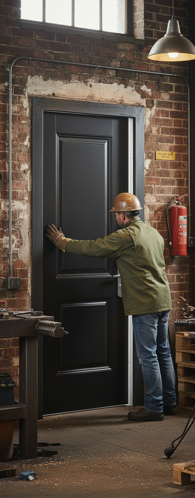 Premium 30-Minute Fire Door with Elegant Two Panel Design and Engineered Construction