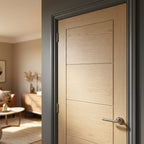 FD30 Fire Door Ivory Fully Finished Internal Ladder - detail view