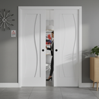 Premium Double Fire Rated Pocket Door System with 30 Minute Fire Resistance, Galvanised Steel Frame and Anti-Slam Features
