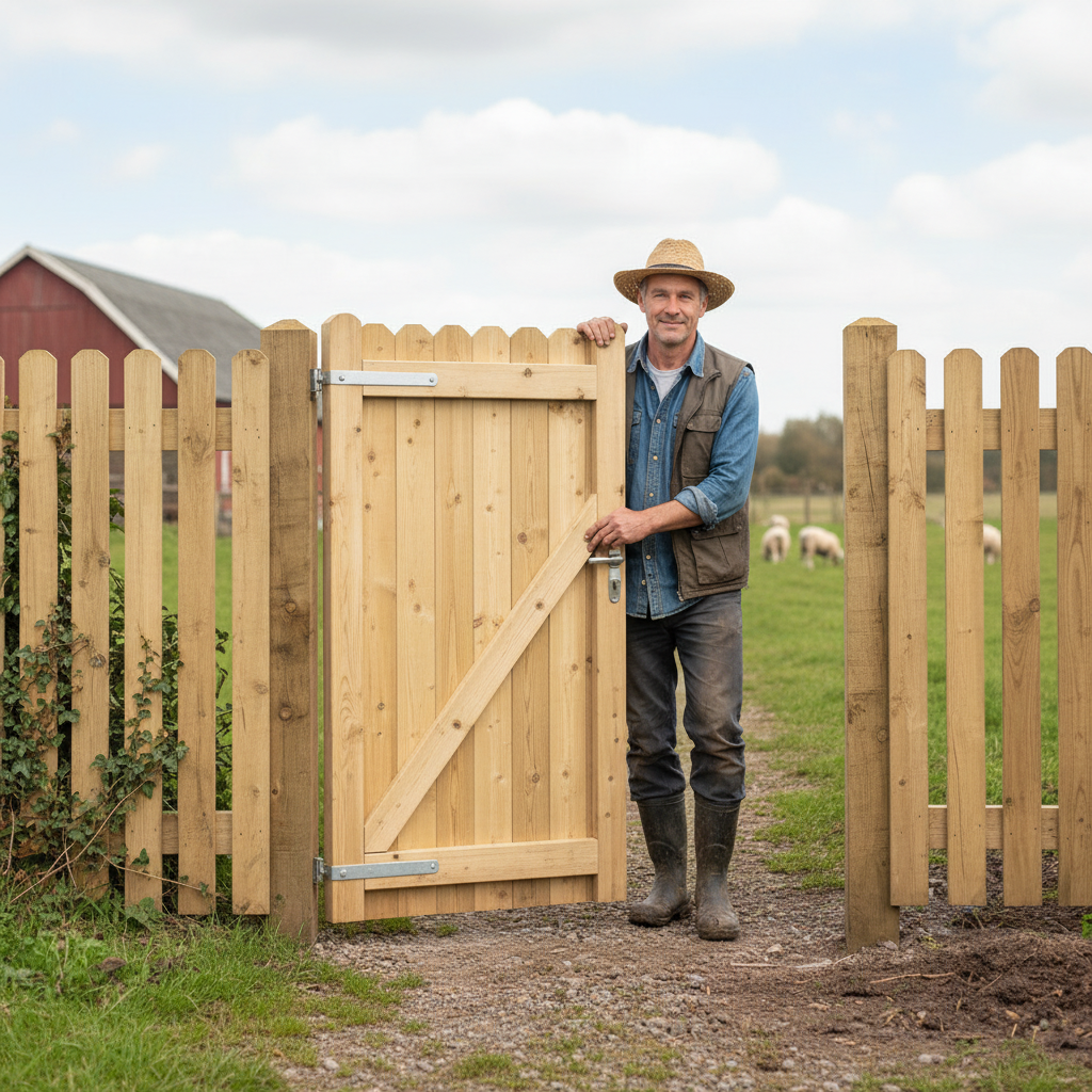 Premium External Solid Pine Unfinished Framed Ledged and Braced Gate for Durable Outdoor Use