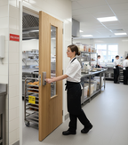 Premium Custom Made Oak Fully Finished FD30 Clear Glazed Fire Door with Bespoke Options