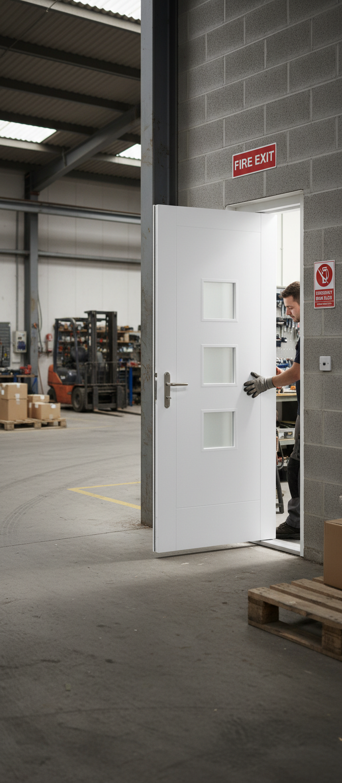 Premium Double Glazed External Door with Engineered Wood and Aesthetic Glass Panels for Enhanced Durability and Stability