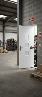 Premium Double Glazed External Door with Engineered Wood and Aesthetic Glass Panels for Enhanced Durability and Stability