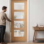 Premium Internal Fully Finished Shaker 4 Light Clear Glass FD30 Fire Door with Enhanced Fire Protection and Durability - Image 2