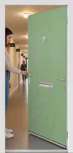 Premium Flush External Fire Door Set with Solid-Core Design, Fire Resistance, and Versatile Color Options
