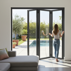 Premium 8ft Slimline Grey Aluminium Bifold Doors with Double Glazing and Enhanced Security Features