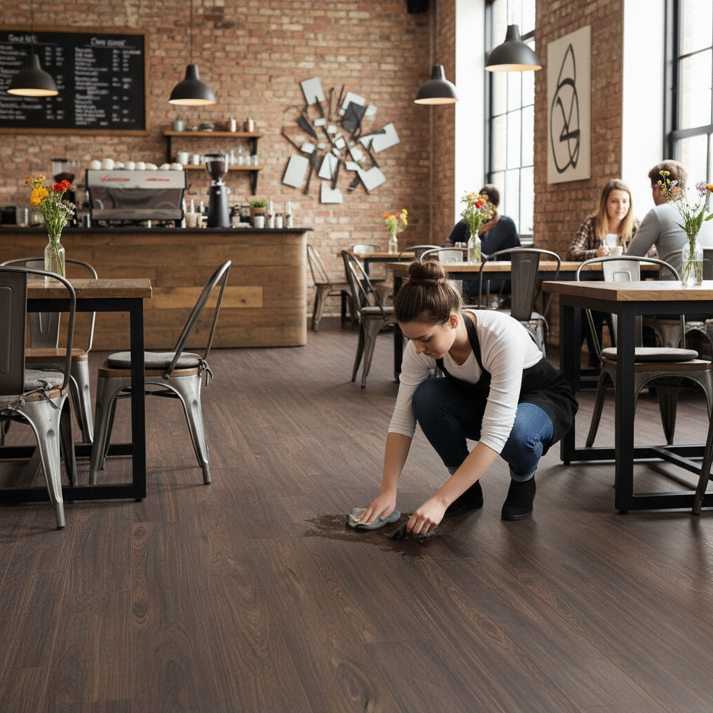 Premium 8mm Laminate Flooring - Water-Resistant, Eco-Friendly, Real Wood Feel - High-Quality Professional Grade for Industrial and Commercial Appli...
