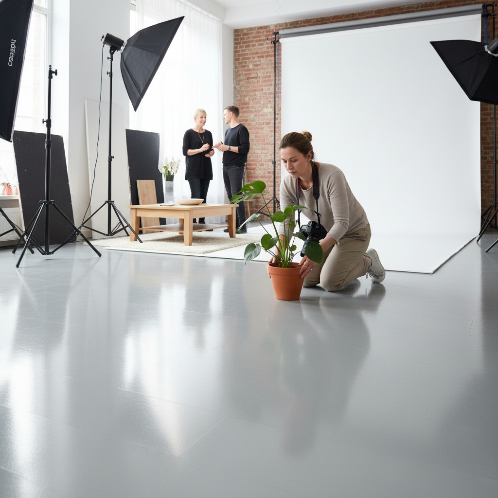 High Gloss Laminate Flooring - Light Grey 8mm Wide Body Tile with Water-Resistant Surface for Fast Fitting and Seamless...