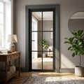 Internal Studio Door with 6 Light Clear Glass, Fully Finished, Jet Black