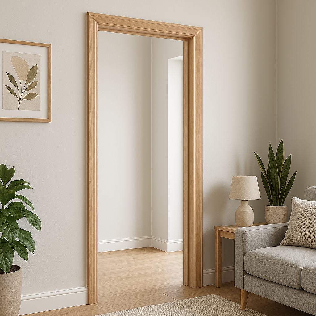 Unfinished Oak Veneer Door Lining for Internal Use