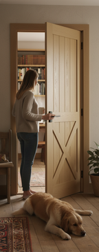 Premium Oak Ledged & Braced Door with Laminated Timber Core and Rustic Oak Veneer - 40mm Thickness for Cottages and Barn Conversions
