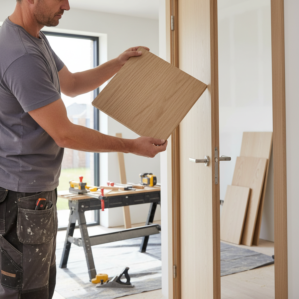 Premium Oak Internal Unfinished Door Sample - 125mm x 125mm with Exquisite Finish and Texture for Interior Design - Image 2