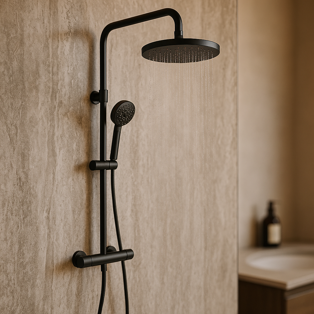 Sand Marble PVC Gloss Shower Wall Panel 2400x1000mm 100% Waterproof - detail view