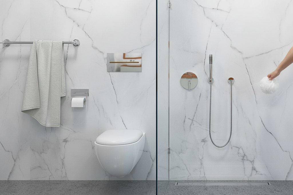Premium Waterproof Wall Panelling - Modern Marble Design 2420 x 1200mm for Elegant Spaces