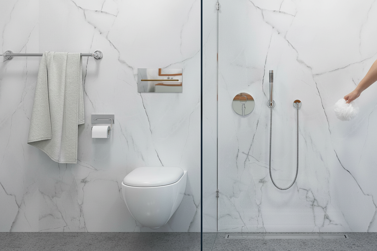 Premium Waterproof Wall Panelling - Modern Marble Design 2420 x 1200mm for Elegant Spaces