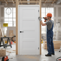 Premium Internal Primed Flat Shaker 4 Panel Door with Solid Engineered Core and Custom Size Options