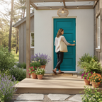 Premium Custom Made 4P Panel External Door with Solid Merbau Hardwood, 44mm Thickness, and Custom RAL Color Options