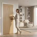 Premium Prefinished Modern Oak Internal Door with Solid Core and Custom Size Options