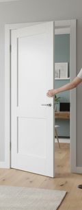 Premium White Primed Flat Panel Internal Door with Engineered Construction and Solid Core for Strength and Stability
