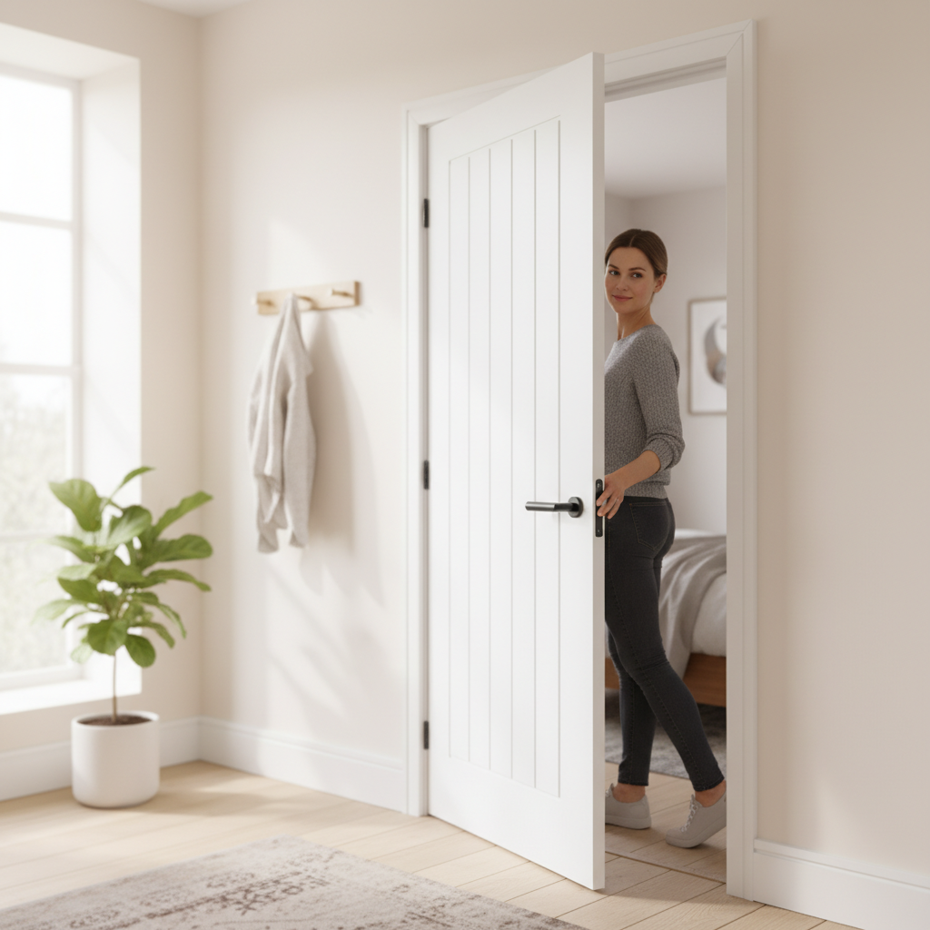 Premium White Internal Door - Robust Design with Tongue and Groove Style, 10-Year Guarantee, and Multiple Sizes Available