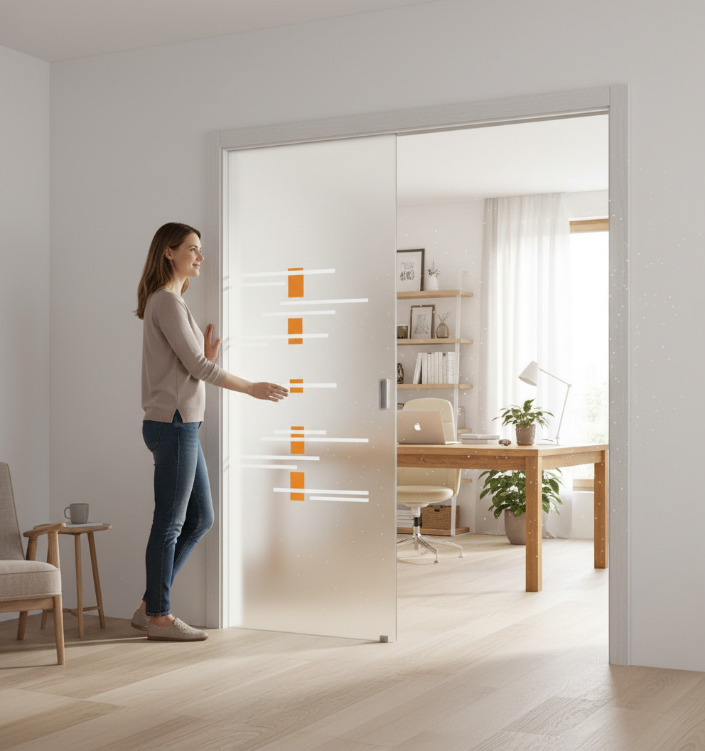 Premium Frameless Satin Glass Door with Easy-Clean Finish and Glass Ball Handle - Custom Sizes Available Up to 1026mm x 2040mm