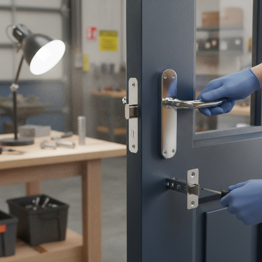 Premium Lever on Backplate Door Handle Set - Polished Chrome with Stainless Steel Latch and Matching Hinges