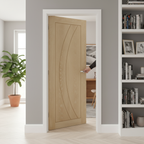 Premium Contemporary Oak Internal Door with Deep U-Groove Design and A-Grade Oak Veneer for Elegant Home Transformation