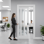 Premium Internal Pocket Door Set with 3 Light Obscure Glass Panels for Modern Living Spaces - Image 2