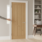 Premium Internal 6 Panel Oak Door with Engineered Construction and Solid Core Design