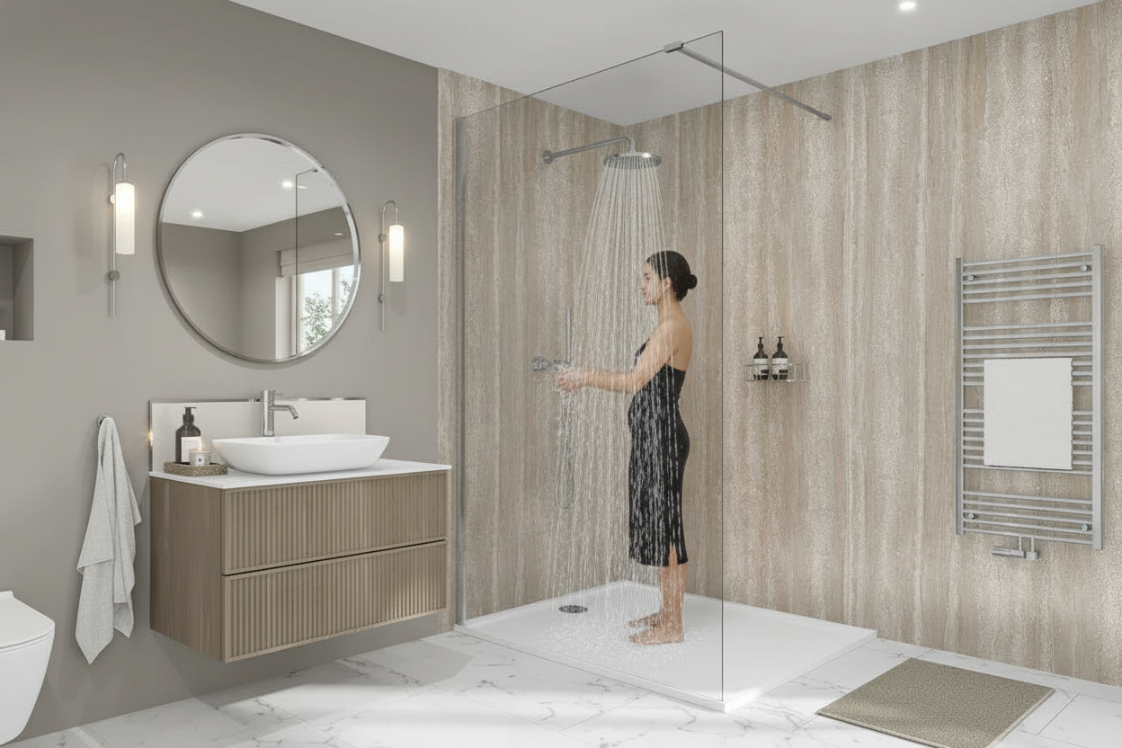 Premium Waterproof Wall Panelling 2420 x 600mm with Marble Effect for Durable Installation - Image 2