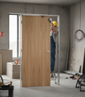 Premium Flush Oak FD60 Fire Door with 60-Minute Fire Rating for Contemporary Homes