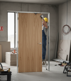Premium Flush Oak FD60 Fire Door with 60-Minute Fire Rating for Contemporary Homes