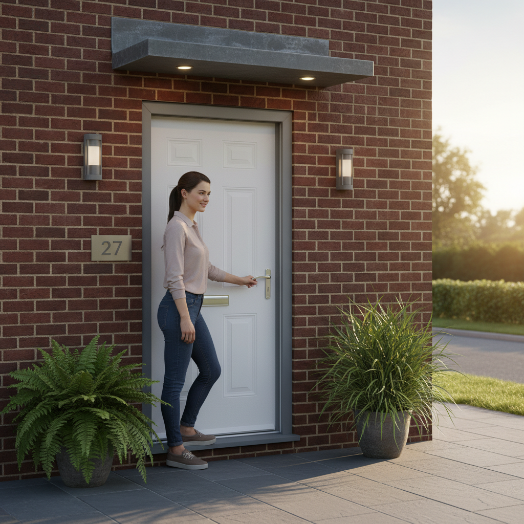 Premium 6 Panel White Composite External Door - Low Maintenance, Thermally Efficient, Fully Finished Design
